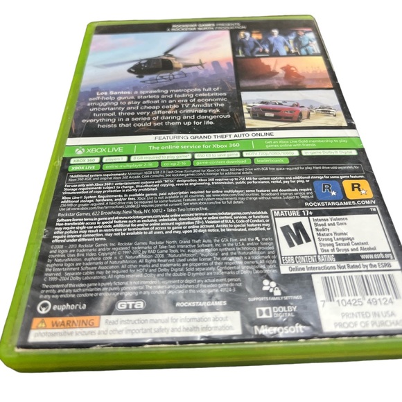 Grand Theft Auto V GTA 5 (Microsoft Xbox 360, 2013) Complete w/ Map & Manual - Picture 3 of 3
